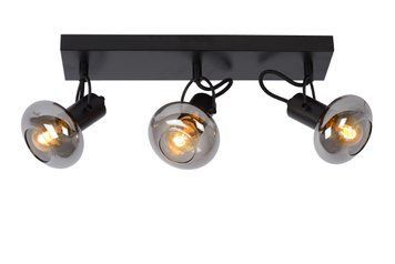 Стельовий точковий світильник Lucide MADEE 3xE14 Black, BLACK, Димчатий, Димчатий