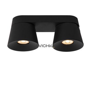 Потолочный точечный светильник Lucide TRIGONO 2xGU10 Black