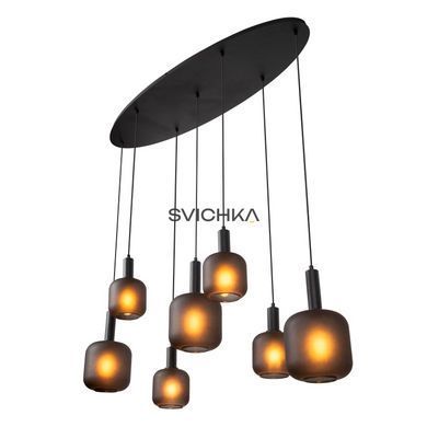 Підвісний світильник Lucide ELOISE 7xE27 Black, BLACK, Антрацит, Антрацит