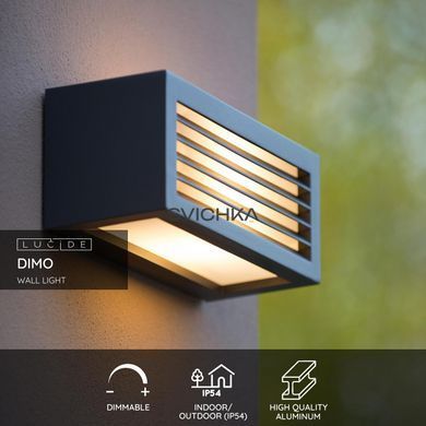 Настенный светильник для дома/улицы Lucide DIMO 1xE27 IP54 Anthracite