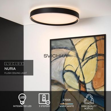 Стельовий світильник Lucide NURIA &Oslash; 50 cm LED Dim. 1x36W 2700K Black, BLACK
