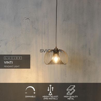 Подвесной светильник Lucide VINTI &Oslash; 30 cm 1xE27 Black