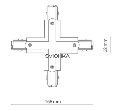 З'єднувач Х-подібний для 3-х фазної трекової системи Nowodvorski 8702 CTLS Power X Connector, Black