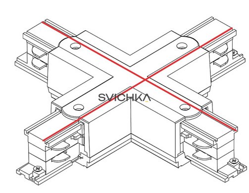 З'єднувач Х-подібний для 3-х фазної трекової системи Nowodvorski 8702 CTLS Power X Connector, Black