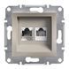 Розетка компьютерная RJ45 UTP кат. 5Е + телефонная розетка RJ12 Schneider Electric Asfora