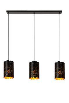 Підвісний світильник Lucide ALMELO 3xE27 Black, BLACK, Matt Gold / Brass, Чорний