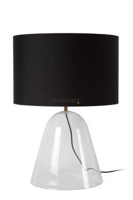 Настільна лампа Lucide CAMPANA 1xE27 Transparant, Transparant, Прозорий, Matt Gold / Brass, Чорний