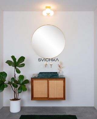 Стельовий світильник для ванної Lucide TRUDY &Oslash; 28 cm 3xG9 IP44 Matt Gold / Brass, Matt Gold / Brass