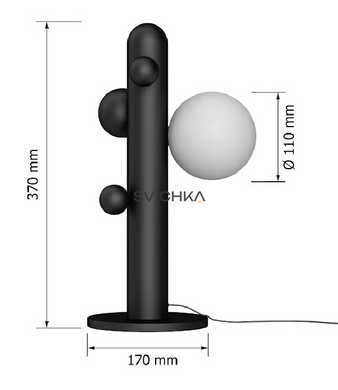 Настільна лампа Babich Studio Lunar T, Black