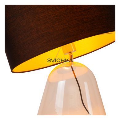 Настільна лампа Lucide CAMPANA 1xE27 Transparant, Transparant, Прозорий, Matt Gold / Brass, Чорний