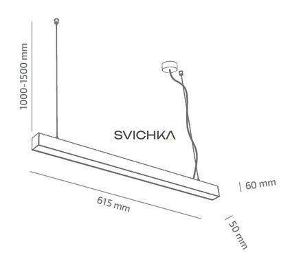 Підвісний світильник Barvanor STICK 600 мм, 4000K, White