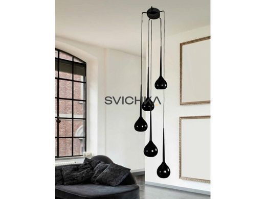 Підвісний світильник Azzardo MD1289-5BK AGA 5 pendant black (AZ1070), Чорний, Чорний