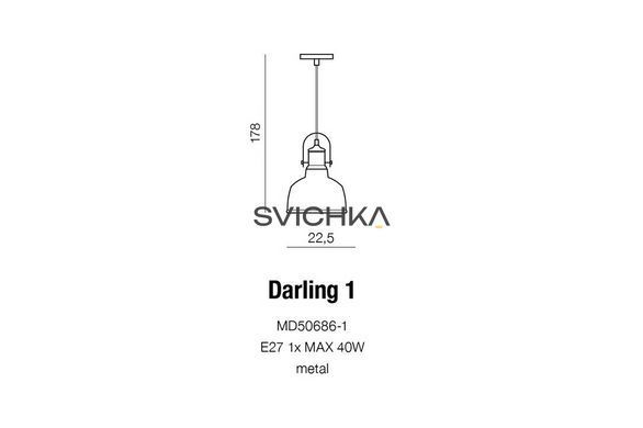 Люстра Azzardo AZ2409 Darling 1 Black, Чорний, Бежевий, Мідний, Чорний