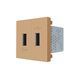 Подвійна розетка USB LIVOLO золота, з блоком живлення 2&times;USB-A 5V/2.1A, 2&times;10Вт, модуль (VL-FCUA-2AP)