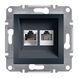 Розетка компьютерная RJ45 UTP кат. 5Е + телефонная розетка RJ12 Schneider Electric Asfora